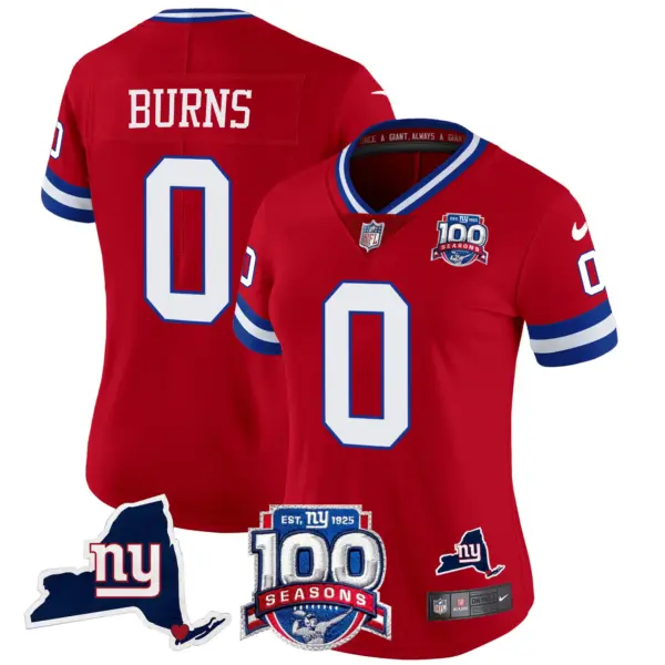 Womens New York Giants 100Th Season State Patch Vapor Limited Jersey Brian Burns Jersey Red