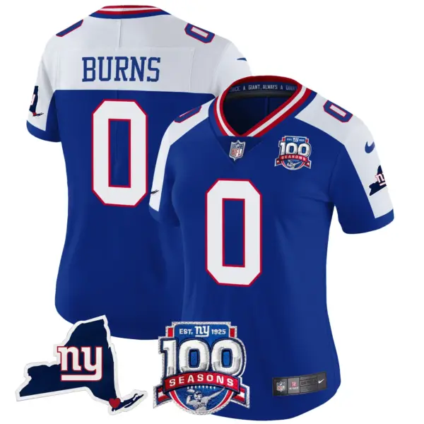 Womens New York Giants 100Th Season State Patch Vapor Limited Jersey Brian Burns Jersey Royal Alternate