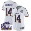 Womens Minnesota Vikings King Of The North Patch Throwback Vapor Limited Jersey Sam Darnold Jersey White