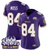 Womens Minnesota Vikings King Of The North Patch Throwback Vapor Limited Jersey Randy Moss Jersey Purple