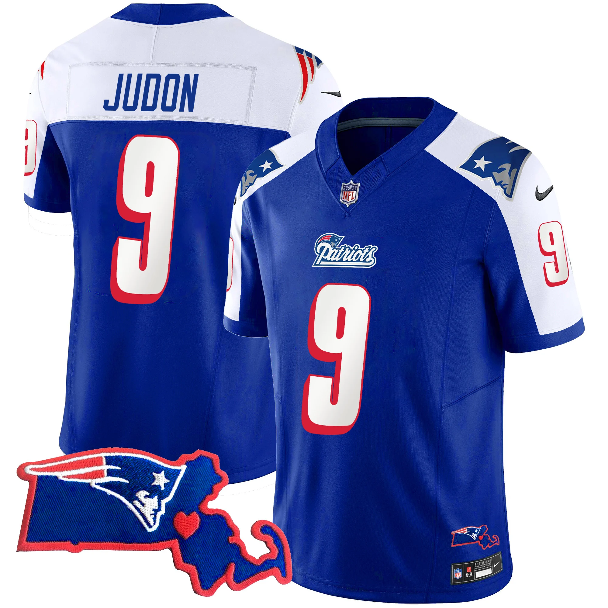 Womens New England Patriots Massachusetts Patch Vapor Jersey Matthew Judon Jersey 1996 Alternate