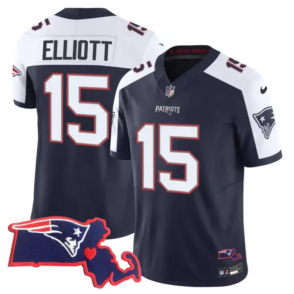 Womens New England Patriots Massachusetts Patch Vapor Jersey Ezekiel Elliot Jersey Alternate
