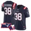 Womens New England Patriots Massachusetts Patch Vapor Jersey Rhamondre Stevenson Jersey Navy