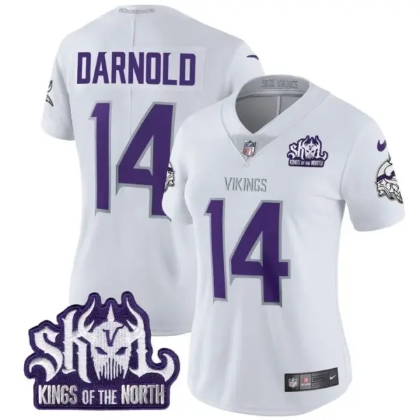 Womens Minnesota Vikings King Of The North Patch Throwback Vapor Limited Jersey Sam Darnold Jersey Winter Warrior