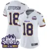 Womens Minnesota Vikings King Of The North Patch Throwback Vapor Limited Jersey Justin Jefferson Jersey White