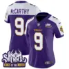 Womens Minnesota Vikings King Of The North Patch Throwback Vapor Limited Jersey JJ Mccarthy Jersey Purple Alternate