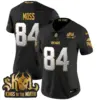 Womens Minnesota Vikings 2024 Winter Warrior Skol Patch Gold Vapor Limited Jersey Randy Moss Jersey Black Limited