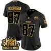 Womens Minnesota Vikings 2024 Winter Warrior Skol Patch Gold Vapor Limited Jersey TJ Hockenson Jersey Black Gold