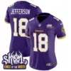 Womens Minnesota Vikings King Of The North Patch Throwback Vapor Limited Jersey Justin Jefferson Jersey Purple