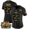 Womens Minnesota Vikings 2024 Winter Warrior Skol Patch Gold Vapor Limited Jersey Harrison Smith Jersey Black Gold
