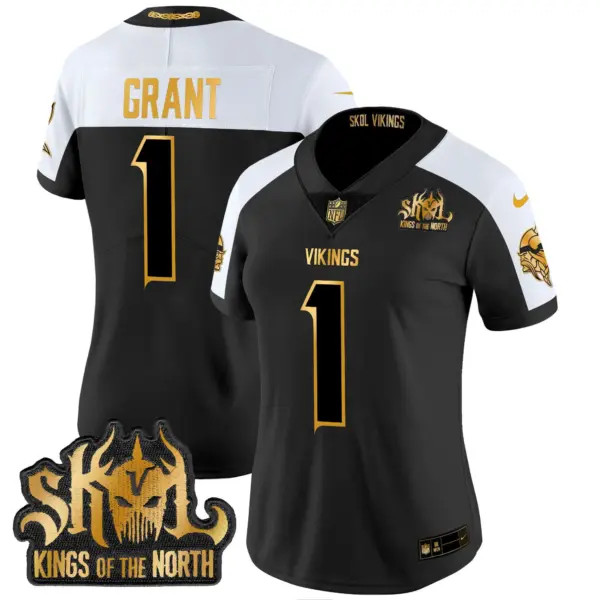 Womens Minnesota Vikings 2024 Winter Warrior Skol Patch Gold Vapor Limited Jersey Bud Grant Jersey Alternate