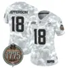 Womens Minnesota Vikings 2024 Salute To Service Establishment Year Patch Vapor Limited Jersey Justin Jefferson Jersey Army