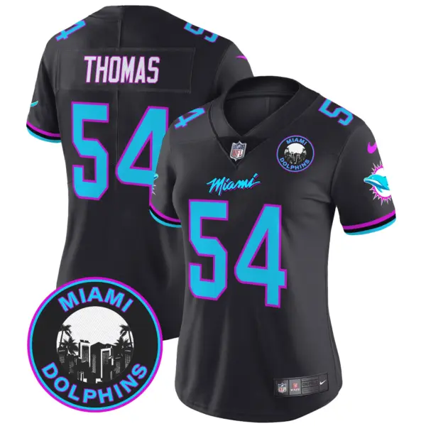 Womens Miami Dolphins Miami Vice Vapor Limited Jersey V3 Zach Thomas Jersey Black