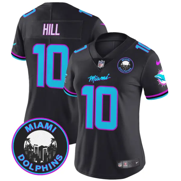 Womens Miami Dolphins Miami Vice Vapor Limited Jersey V3 Tyreek Hill Jersey Black
