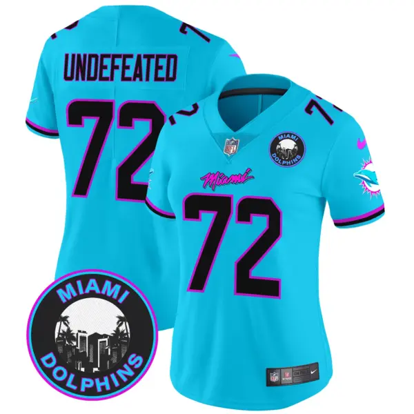 Womens Miami Dolphins Miami Vice Vapor Limited Jersey V3 Undefeated Jersey Aqua