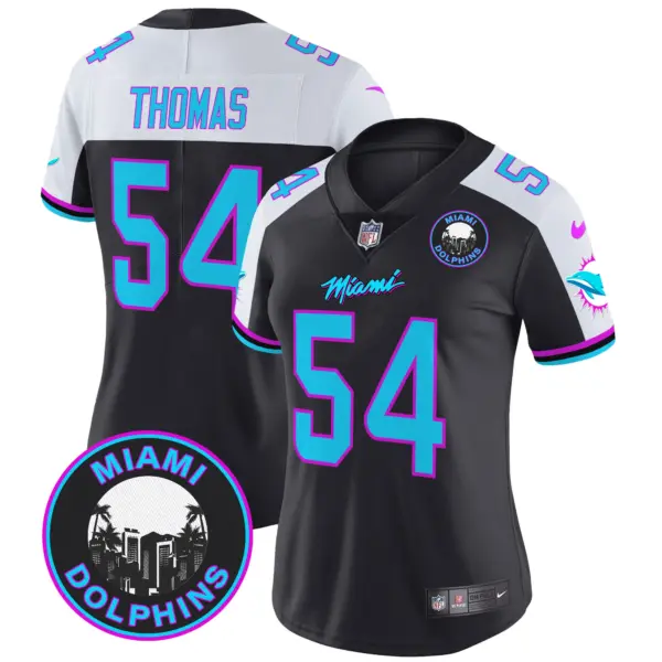 Womens Miami Dolphins Miami Vice Vapor Limited Jersey V3 Zach Thomas Jersey Black Alternate
