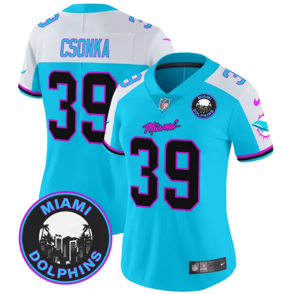 Womens Miami Dolphins Miami Vice Vapor Limited Jersey V3 Larry Csonka Jersey Aqua Alternate