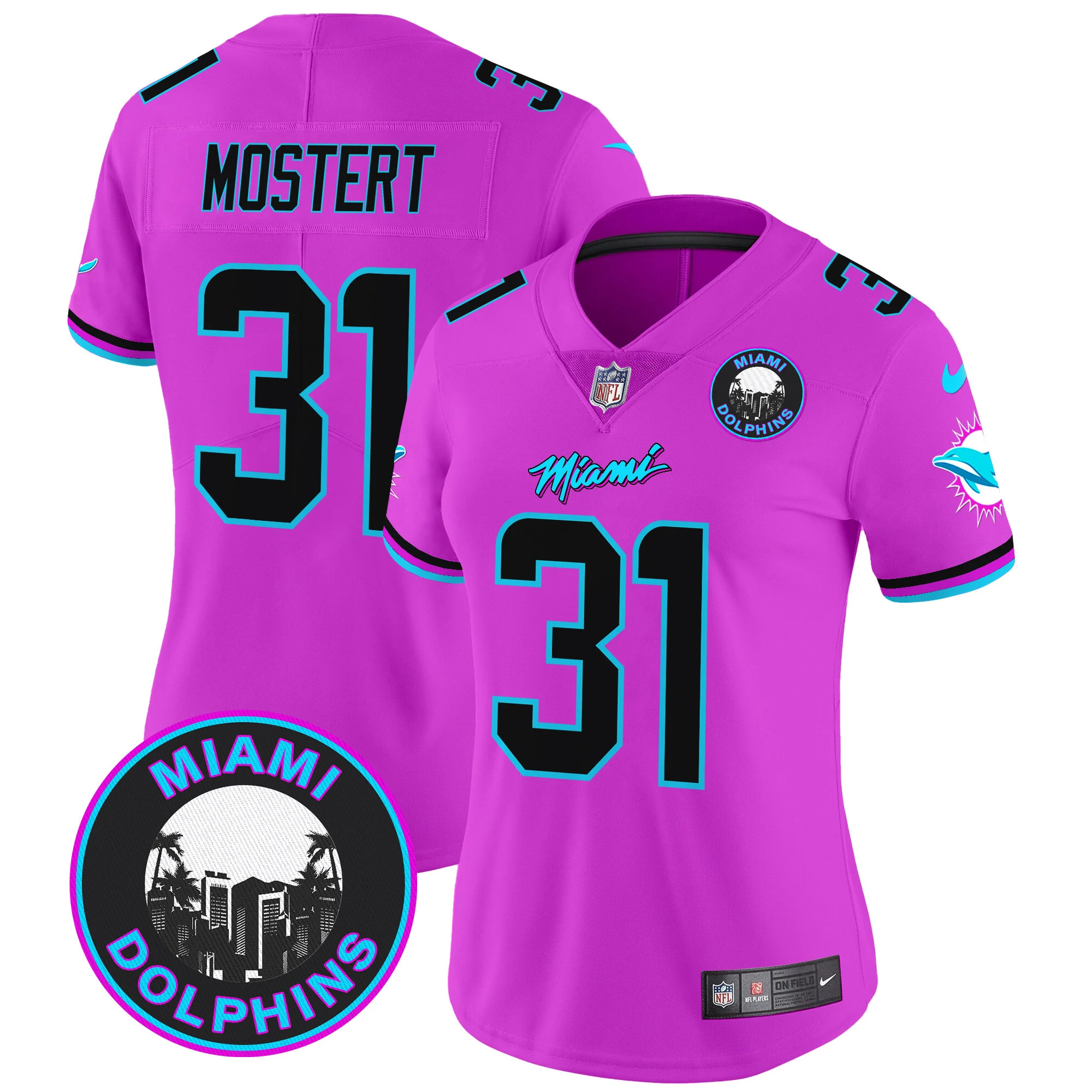 Womens Miami Dolphins Miami Vice Vapor Limited Jersey V3 Raheem Mostert Jersey Pink