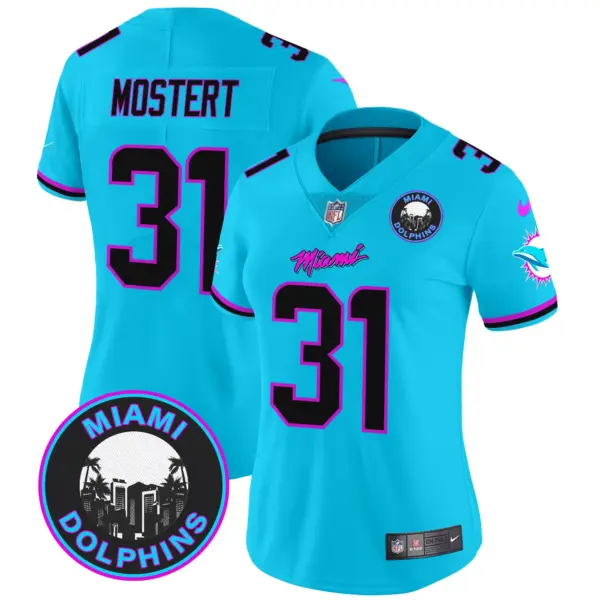 Womens Miami Dolphins Miami Vice Vapor Limited Jersey V3 Raheem Mostert Jersey Aqua