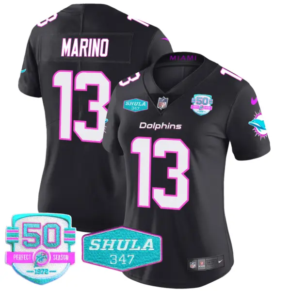 Womens Miami Dolphins Miami Vice Vapor Limited Jersey V2 Dan Marino Jersey Black