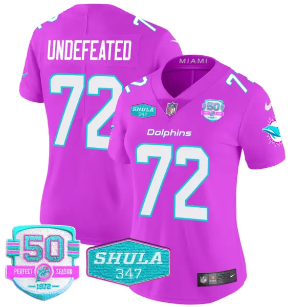 Womens Miami Dolphins Miami Vice Vapor Limited Jersey V2 Undefeated Jersey Pink