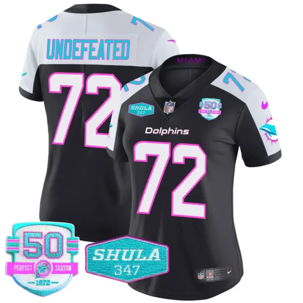 Womens Miami Dolphins Miami Vice Vapor Limited Jersey V2 Undefeated Jersey Black Alternate
