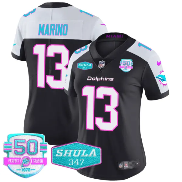 Womens Miami Dolphins Miami Vice Vapor Limited Jersey V2 Dan Marino Jersey Black Alternate