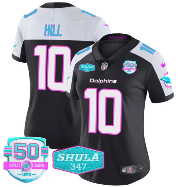 Womens Miami Dolphins Miami Vice Vapor Limited Jersey V2 Tyreek Hill Jersey Black Alternate