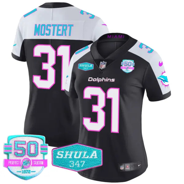 Womens Miami Dolphins Miami Vice Vapor Limited Jersey V2 Raheem Mostert Jersey Black Alternate