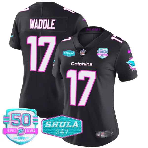 Womens Miami Dolphins Miami Vice Vapor Limited Jersey V2 Jaylen Waddle Jersey Black