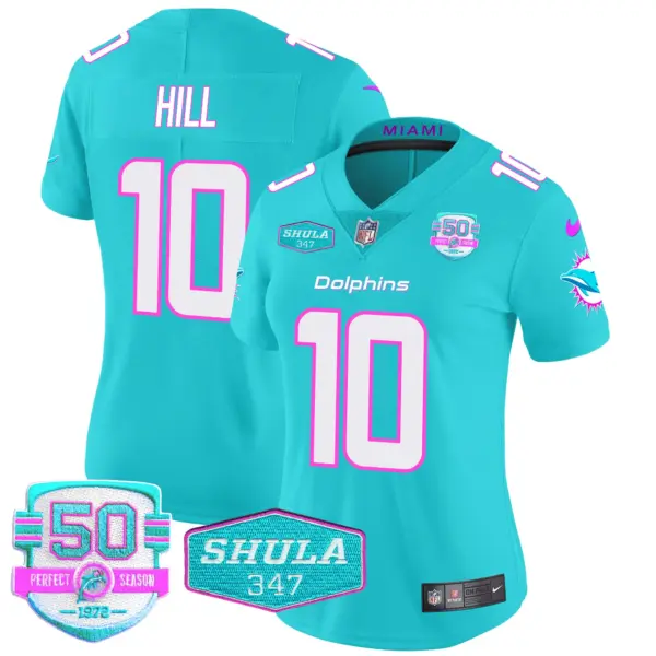 Womens Miami Dolphins Miami Vice Vapor Limited Jersey V2 Tyreek Hill Jersey Aqua