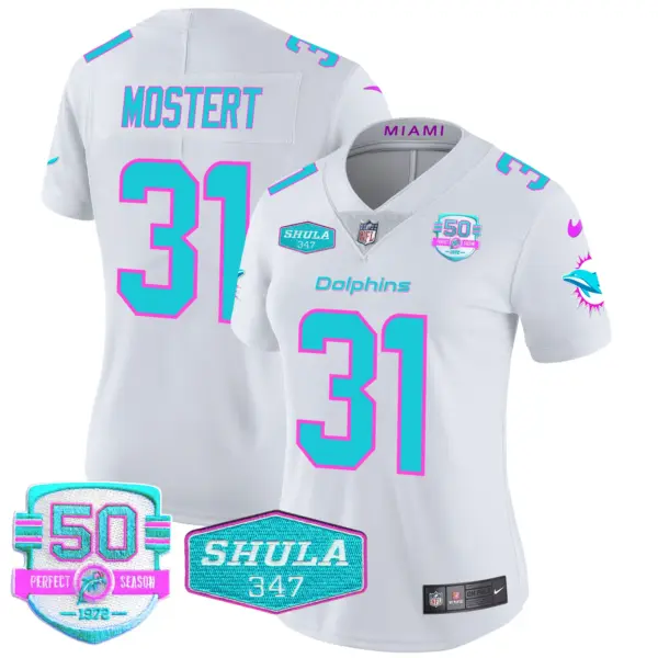 Womens Miami Dolphins Miami Vice Vapor Limited Jersey V2 Raheem Mostert Jersey White