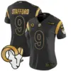 Womens Los Angeles Rams 2024 Gold Vapor Limited Jersey Matthew Stafford Jersey Black Gold