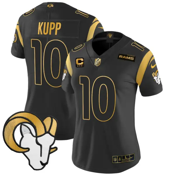 Womens Los Angeles Rams 2024 Gold Vapor Limited Jersey Cooper Kupp Jersey Black Gold