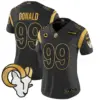 Womens Los Angeles Rams 2024 Gold Vapor Limited Jersey Aaron Donald Jersey Black Gold