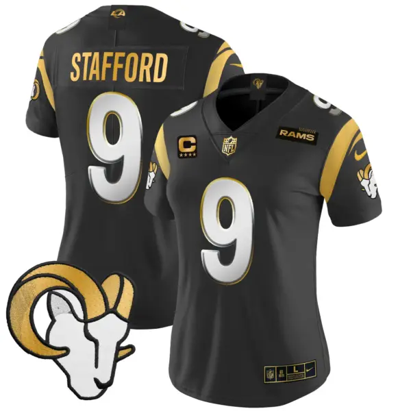Womens Los Angeles Rams 2024 Gold Vapor Limited Jersey Matthew Stafford Jersey Black Limited