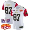 Womens Kansas City Chiefs Super Bowl LVIII Back 2 Back Patch Vapor Jersey V2 Travis Kelce Jersey Color Sleeves