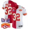 Womens Kansas City Chiefs Super Bowl LVIII Back 2 Back Patch Vapor Jersey V2 Nick Bolton Jersey Split