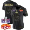 Womens Kansas City Chiefs Super Bowl LVIII Back 2 Back Patch Vapor Jersey V2 Patrick Mahomes Jersey Black Gold