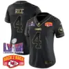 Womens Kansas City Chiefs Super Bowl LVIII Back 2 Back Patch Vapor Jersey V2 Rashee Rice Jersey Black Gold