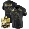 Womens Kansas City Chiefs Super Bowl LVIII Back 2 Back Gold Patch Vapor Jersey V2 Nick Bolton Jersey Black Gold