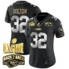 Womens Kansas City Chiefs Super Bowl LVIII Back 2 Back Gold Patch Vapor Jersey V2 Nick Bolton Jersey Black Limited