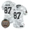 Womens Kansas City Chiefs 2024 Salute To Service Establishment Year Patch Vapor Limited Jersey Travis Kelce Jersey Army