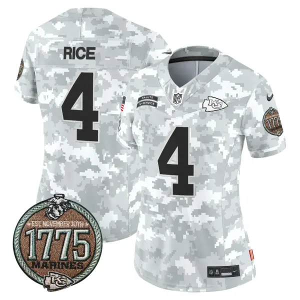 Womens Kansas City Chiefs 2024 Salute To Service Establishment Year Patch Vapor Limited Jersey Rashee Rice Jersey Marines