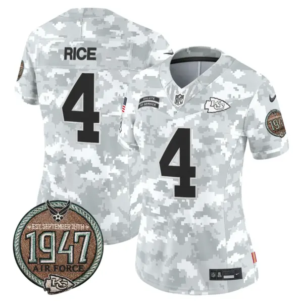 Womens Kansas City Chiefs 2024 Salute To Service Establishment Year Patch Vapor Limited Jersey Rashee Rice Jersey Air Force