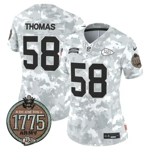 Womens Kansas City Chiefs 2024 Salute To Service Establishment Year Patch Vapor Limited Jersey Derrick Thomas Jersey Army