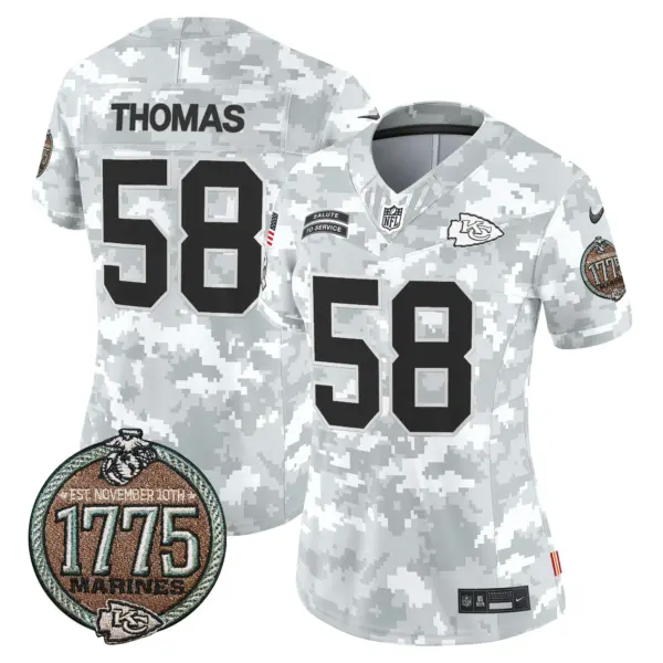 Womens Kansas City Chiefs 2024 Salute To Service Establishment Year Patch Vapor Limited Jersey Derrick Thomas Jersey Marines