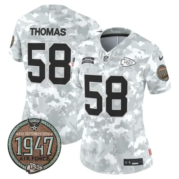Womens Kansas City Chiefs 2024 Salute To Service Establishment Year Patch Vapor Limited Jersey Derrick Thomas Jersey Air Force