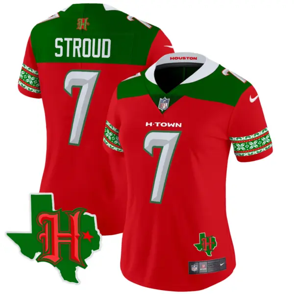 Womens Houston Texans 2024 Christmas Vapor Limited Jersey CJ Stroud Jersey Red