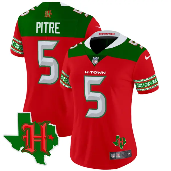 Womens Houston Texans 2024 Christmas Vapor Limited Jersey Jalen Pitre Jersey Red